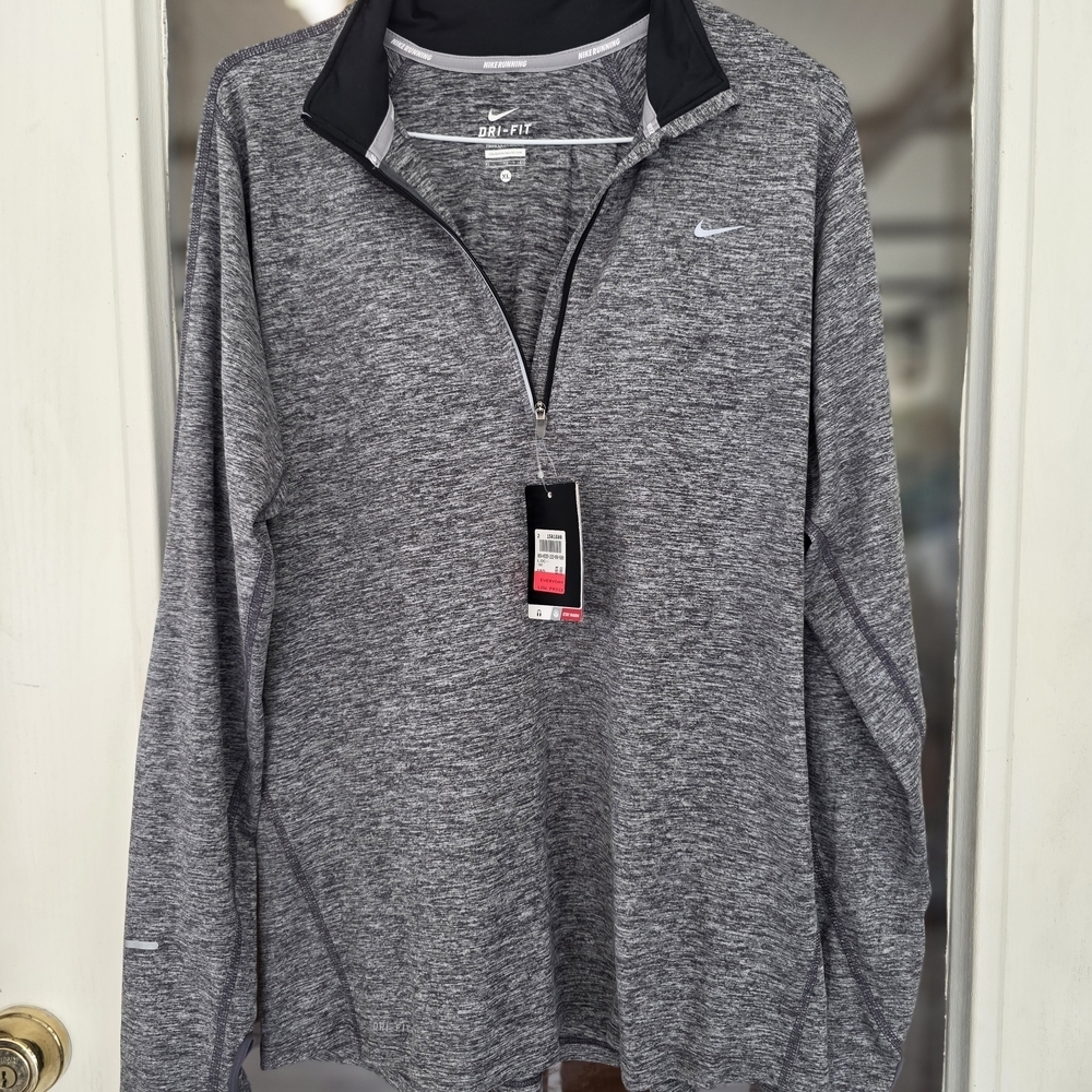 Nwt Nike Gray Dri-FIT Running Quarter-Zip Pullover Womens XL Extra Large